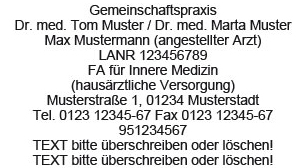 Colop Printer 60 Arztstempel - Praxisstempel m. individuellem Text WEISS SCHWARZ